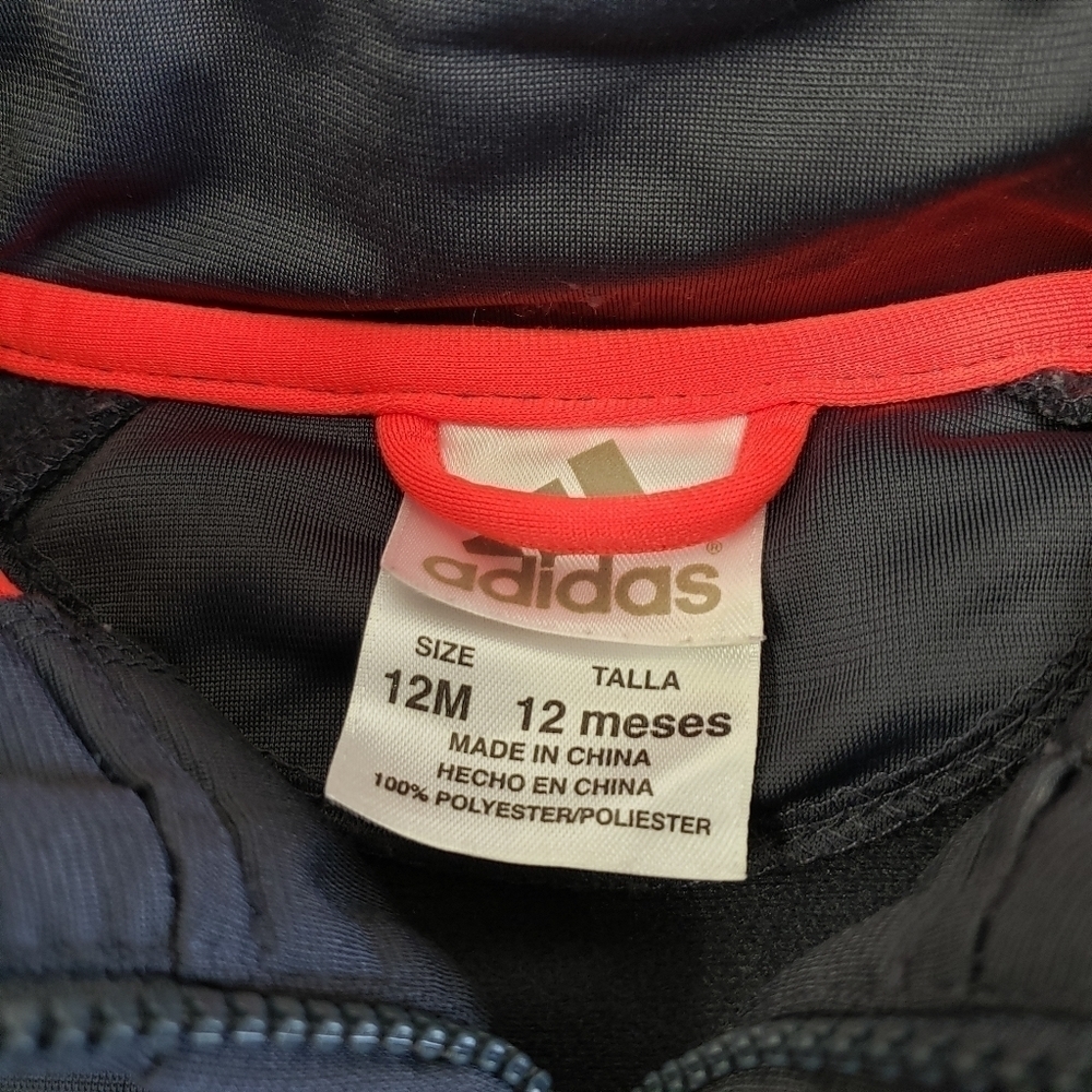 Adidas 2 Piece Tracksuit Gray Orange Baby Size 12M - Picture 6 of 7